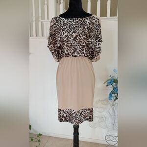 Kupcake Leopard Fabric Top Design Dress - Short Sleeves